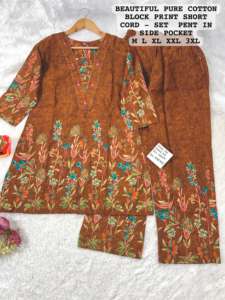 Vêtements occasionnels Coton avec impression Ensemble Co-Ord Femme Mode Fabrication et fournisseur de l'Inde au taux le plus bas - Product Image 3