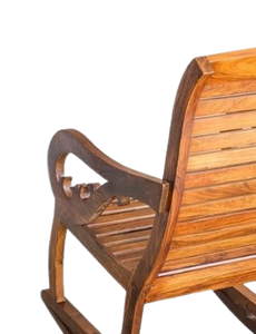Ciorea Traditional Solid <b>Wood</b> Dining Chair with Unique Crave Arm Design Portable Indoor Use Slatted Back - Product Image 2