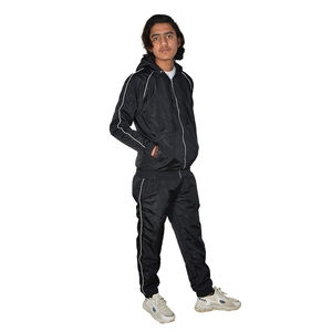 Nouvelle veste coupe-vent chaude élégante pour hommes avec fermeture éclair ensemble coupe-vent coupe-vent mince pour l'hiver vente en gros de survêtements en nylon OEM - Product Image 4