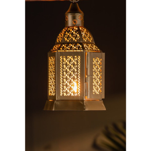 โคมไฟโมร็อกโกขนาดเล็ก งานเหล็กทำมือ ลายฉลุสีทอง สำหรับตกแต่งบ้าน สวน โต๊ะทำงาน แขวนได้ ปรับแต่งได้ ขายดี - Product Image 4