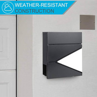 Boîte aux lettres murale de jardin extérieure en acier inoxydable, couleur personnalisée, design moderne, résistante aux intempéries, logo personnalisé