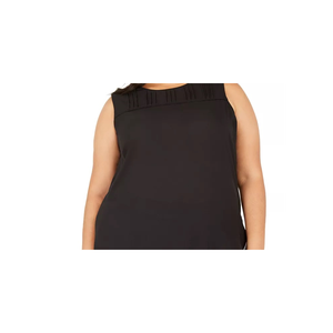 Canotta da Donna Calvin Klein Senza Maniche XX-Large in Maglia con Collo Plissettato e Dettaglio Arricciato, Traspirante, Stile Halter, Taglia Unica, Nera - Product Image 2