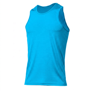 Débardeur sans manches pour homme, bleu royal, col rond, en polyester respirant, coupe classique, toutes saisons, couleur unie - Product Image 5