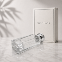 Botella de Perfume de Vidrio Cilíndrica de Lujo Directo de Fábrica, Nuevo Diseño con Tapa en Forma de Corona, 50ml 75ml, Presurizada con Pulverizador