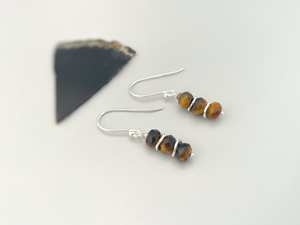 Increíble nuevo de alta calidad Excelente pendiente de piedra preciosa de ojo de tigre profundo 925 Pendientes de plata Pendientes de piedras preciosas a un precio asequible - Product Image 4