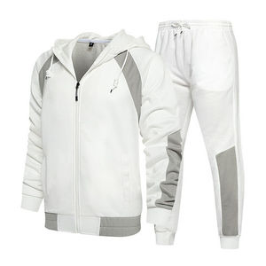 Hot Selling Adult Contrast Color Long Sleeve <b>Hoodie</b> and Pants Joggers Two Pieces <b>Men</b> Casual Tracksuit Sets - Product Image 5