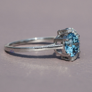 Anillo de compromiso de oro blanco de 14 quilates con certificado IGI al por mayor, joyería de boda estilo Halo de diamante cultivado en laboratorio con corte brillante - Product Image 2