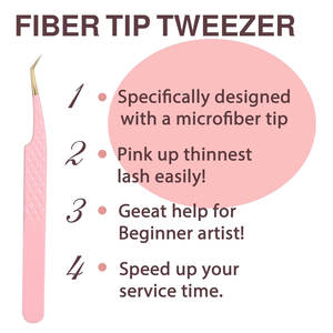 Pinzas de pestañas de punta de fibra personalizadas, pinzas de punta de fibra de 90 grados, gran oferta, pinzas de pestañas de acero inoxidable - Product Image 6