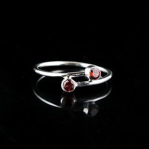 Anillo de granate natural hecho a mano 925 plata esterlina sólida Color rojo forma redonda 925 Plata estampada anillo de joyería de plata hecho a mano - Product Image 4