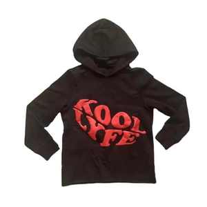 เสื้อฮู้ดแฟชั่นแนวลำลองสำหรับผู้ชายเสื้อฮู้ดพิมพ์ลายพัฟและปักโลโก้สไตล์สตรีทไซส์ใหญ่พิเศษดีไซน์ตามสั่ง - Product Image 1