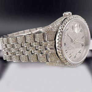 <b>Step</b> <b>up</b> Your Style With Our Original Hip Hop Style Fully Iced Out Lab Grown Diamonds Wrist Wear <b>Watch</b> Crafted With VVS Clarity - Product Image 3
