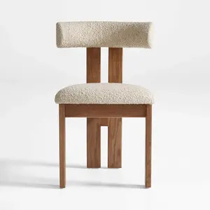 Minilamist design cadre en bois de frêne chaises d'accent en tissu en option chaise en bois luxe moderne pour salle à manger