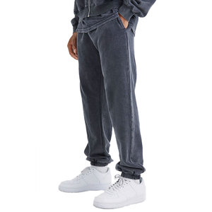 Couleur personnalisée lavage à l'acide hommes Joggers taille élastique Street Wear pantalon de mode Style décontracté toile Hip Hop hommes pantalons - Product Image 1