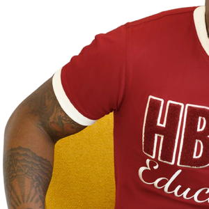 T-Shirt in ciniglia HBCU istruita in cotone marrone neutro con scollo a girocollo greco da confraternita stile KAP Collegiate - Product Image 6