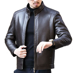 Chaqueta de bombardero de cuero genuino para hombre al por mayor de primera calidad tela de lona hecha a mano con capucha bordado personalizado frente forro suave Color - Product Image 2