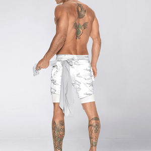 กางเกงขาสั้นออกกำลังกายผู้ชายใส่สบายสำหรับฤดูร้อน ระบายอากาศได้ดี เหมาะสำหรับวิ่งและออกกำลังกาย ลายเรียบง่าย เป็นมิตรกับสิ่งแวดล้อม สวมใส่สบายๆ สไตล์สปอร์ต แฟชั่นแนวสตรีท - Product Image 2