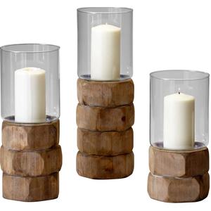 Porte-bougie en bois design, support élégant en bois naturel pour la décoration de la maison, salon et présentation sur table, fabriqué à la main en Inde - Product Image 3