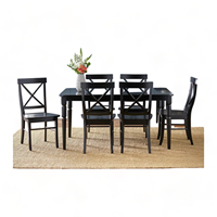 Ensemble de table à manger en bois massif de luxe avec chaises pour la salle à manger, la cuisine et le salon, design moderne, montage facile KD