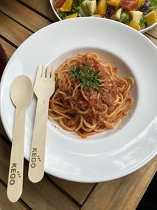 100% naturel biodégradable Magnolia Conifera bois couverts ensemble compostable cuillère fourchettes couteaux Restaurant hôtel fête jetable - Product Image 6