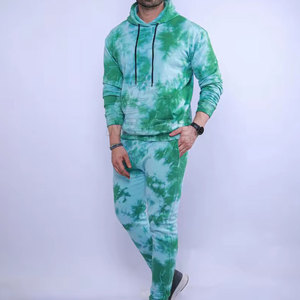 2025 hiver mode à capuche hommes cravate teinture solide survêtement manches longues de haute qualité pour un usage décontracté - Product Image 2