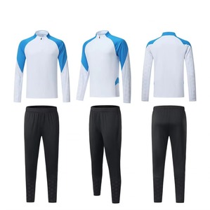 Survêtement de football personnalisé pour homme, respirant, avec capuche intégrale et manches longues, logo d'équipe, veste, faible MOQ, ensembles de vêtements de sport - Product Image 1
