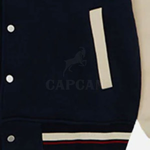 Veste de baseball letterman en coton personnalisée pour hommes, vêtements à col montant unis et vierges, vente en gros - Product Image 6