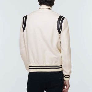 Qualité supérieure Letterman Baseball School College Bomber Varsity Jacket Couleur personnalisée Manches en cuir véritable Varsity Jacket - Product Image 2