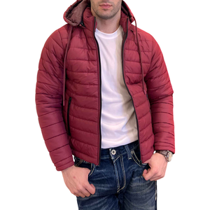 Chaqueta acolchada de golf personalizada para hombre al por mayor, abrigo elegante cálido con cuello levantado y cremallera rellena de plumón de gran tamaño - Product Image 2
