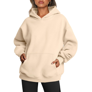Pull à capuche en coton de haute qualité pour femmes à manches longues décontracté épaule unie Logo personnalisé Style surdimensionné grande taille hiver - Product Image 1