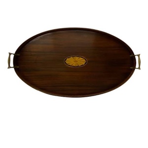 Set Of Two Wooden Serving Tray For Dinnerware Salad and Fruit Serving Tray in <b>Sticker</b> Printed Decorating Catering Serving Usage - Product Image 5