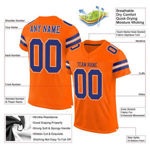 Camiseta de fútbol americano ligera superventas, diseño de sublimación transpirable para uso en equipos universitarios - Product Image 4