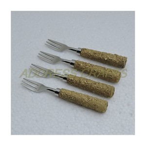 Ensemble de fourchettes à dîner en acier inoxydable de luxe écologiques et durables, manche créatif, couverts multifonctions, fourchette à fruits - Product Image 4