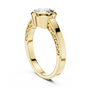 <b>Vintage</b>-Inspired 1 Carat Solid 14K <b>Gold</b> Lab Diamond Cluster Engagement <b>Ring</b> Trendy Style for Wedding Occasions - Product Image 4