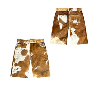 New Style Unique Design <b>Men</b> Cowhide Leather <b>Shorts</b> High Street Style New Solid Color <b>Slim</b> <b>Fit</b> Cowhide Leather <b>Shorts</b> - Product Image 6