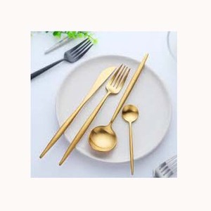 Elegant Handmade Stainless Steel Cutlery <b>Sets</b> Long Rectangular Handle Indian Manufacturer's Wedding Cutlery Silver Nickel Long - Product Image 2