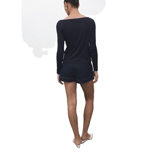 T-shirt à col en V respirant et écologique de haute qualité pour femmes, logo personnalisé, coupe régulière, manches longues, été pour femmes - Product Image 3