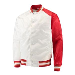 Chaqueta Varsity de Hombre, Personalizada con Logotipo, de Satén Chenille, Bordada, de Dos Tonos, Estilo Letterman, Vintage, con Manga Lisa en la Parte Delantera - Product Image 1