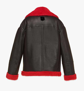 Chaqueta de piel de oveja auténtica para mujer de calidad superior con bordado de rayas de perlas transpirables directo del fabricante - Product Image 2