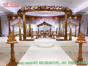 มันดาปงานแต่งงานอินเดียกลางแจ้งที่สวยงามที่สุด รูปทรงสีขาว ตกแต่งด้วยเสาสามเสาในสหราชอาณาจักร ตกแต่งมันดาปเสาสามเสาสำหรับงานกลางแจ้งในออสเตรเลีย - Product Image 3