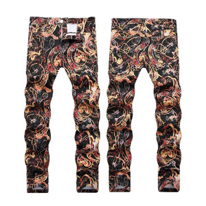 Pantalones Vaqueros Estampados para Hombre, Vaqueros Modernos, Ropa de Calle, Moda Casual, Uso Diario, Estilo Moderno, Atuendo Elegante - Product Image 1