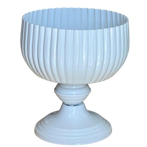 Urna de Lujo con Base de Hierro Plateado, Resistente al Óxido, Decorativa, con Diseño Acanalado, Centro de Mesa Floral, para Bodas, Eventos, Estilo Vintage, Trompeta - Product Image 5