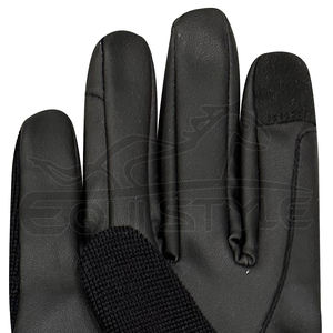 Gants d'équitation en cuir noir personnalisés de protection extensible pour une utilisation toute l'année, hiver et été. - Product Image 6
