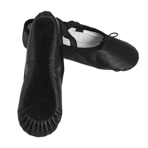 Precio barato Mujeres Sin tacón Personaje adulto Zapatos de baile de cuero Zapatos de baile duro de cuero negro - Product Image 6