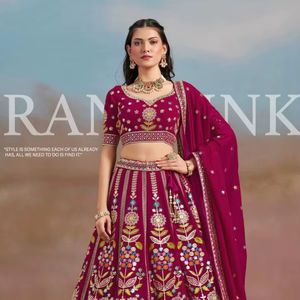 Lehenga choli คอลเลกชันชุดแต่งกายของปาร์ตี้ดีไซน์เนอร์แบบพรีเมี่ยมแคตตาล็อกเต็มรูปแบบมีจำหน่ายในอัตราขายส่ง - Product Image 1