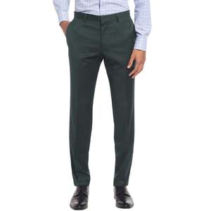 Pantaloni da Abito Verdi Hugo Boss da Uomo, Vestibilità Moderna Super Flex, Vita Media, in Tessuto Pettinato, con Cerniera, Antipiega, Taglia 38 - Product Image 1