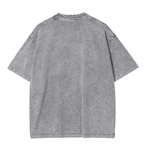 T-shirts personnalisés pour hommes délavés à l'acide conception d'épaule goutte avec 240g/300g poids du tissu prix de gros personnalisable - Product Image 2