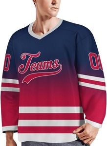 Maillots de hockey sur glace professionnels à séchage rapide de sublimation en polyester à panneau renforcé durable maillots de hockey sur glace personnalisés OEM vente en gros - Product Image 5