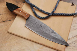 Cuchillo de Cocina Personalizable de Acero de Damasco Hecho a Mano con Mango de Madera, Soporte OEM - Product Image 4
