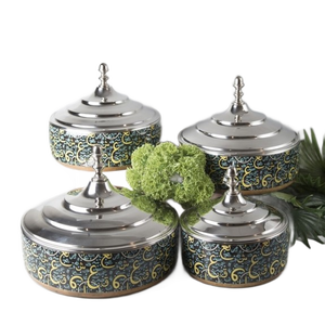 Islamic Serving Dish Finest Quality Wedding Party Metal Hot Pot Food Storage Warmer Casserole Mesh <b>Buffet</b> for <b>Table</b> Top Serving - Product Image 3