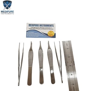 Pinces à dents Adson de haute qualité, pinces à tissus en acier inoxydable, autoclavables, réutilisables, instruments chirurgicaux - Product Image 2